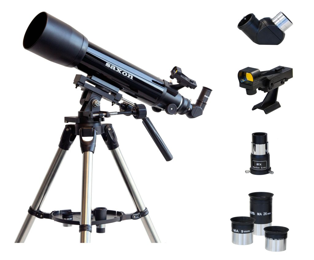 saxon 1026AZ3 SC Refractor Telescope with Steel Tripod Sidereal Melbourne Binocular and