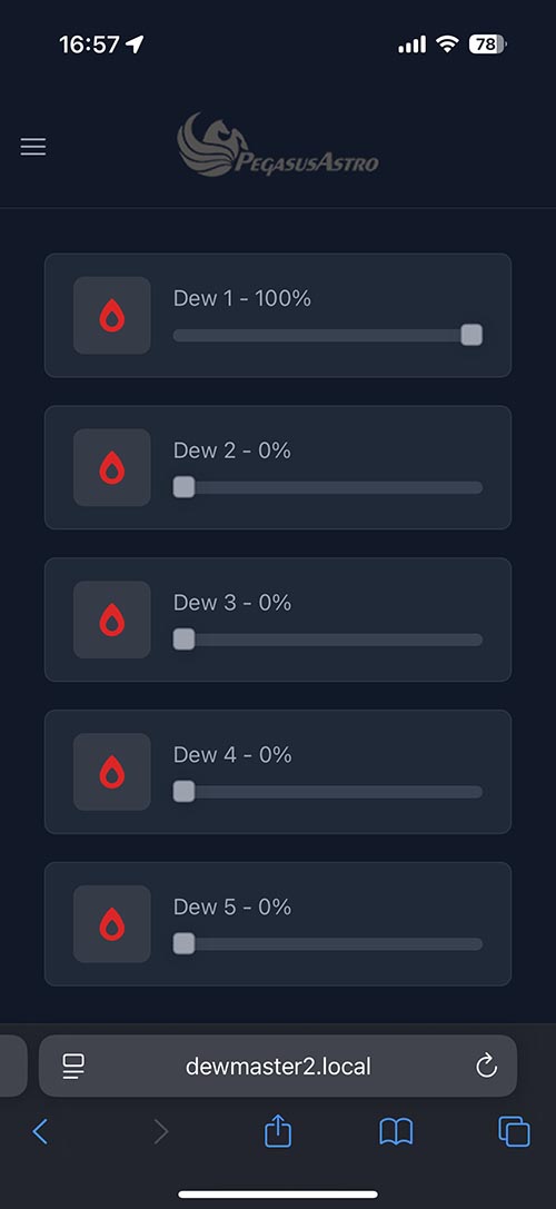 Dewmaster Web Browser Display